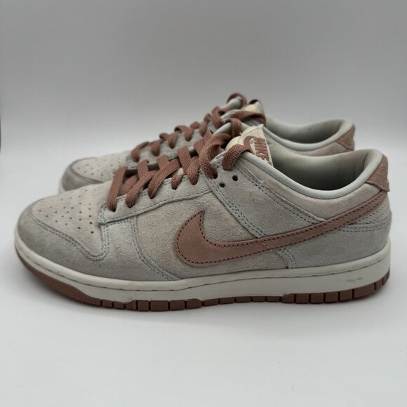 Nike Dunk Premium Low Fossil Rose Mens Size 8 DH7577-001 Retro Suede Pink White - Picture 1 of 10